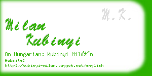 milan kubinyi business card